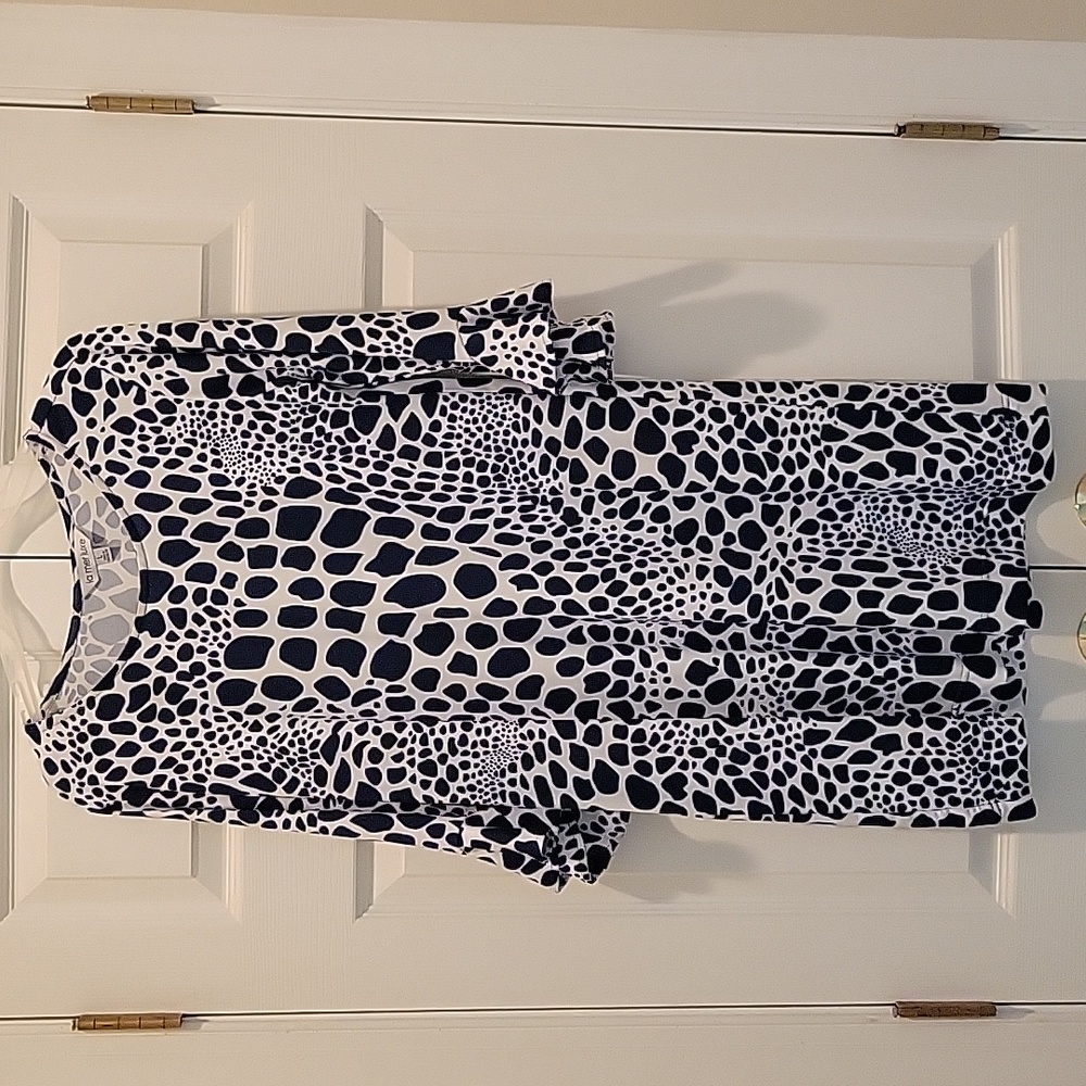 LA mer lux navy & white dress. Size L